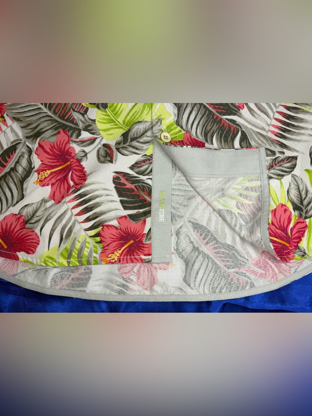Tommy Bahama The Coconut Point Hibiscus Shores Summer Gray Floral Men’s Large - Picture 7 of 11